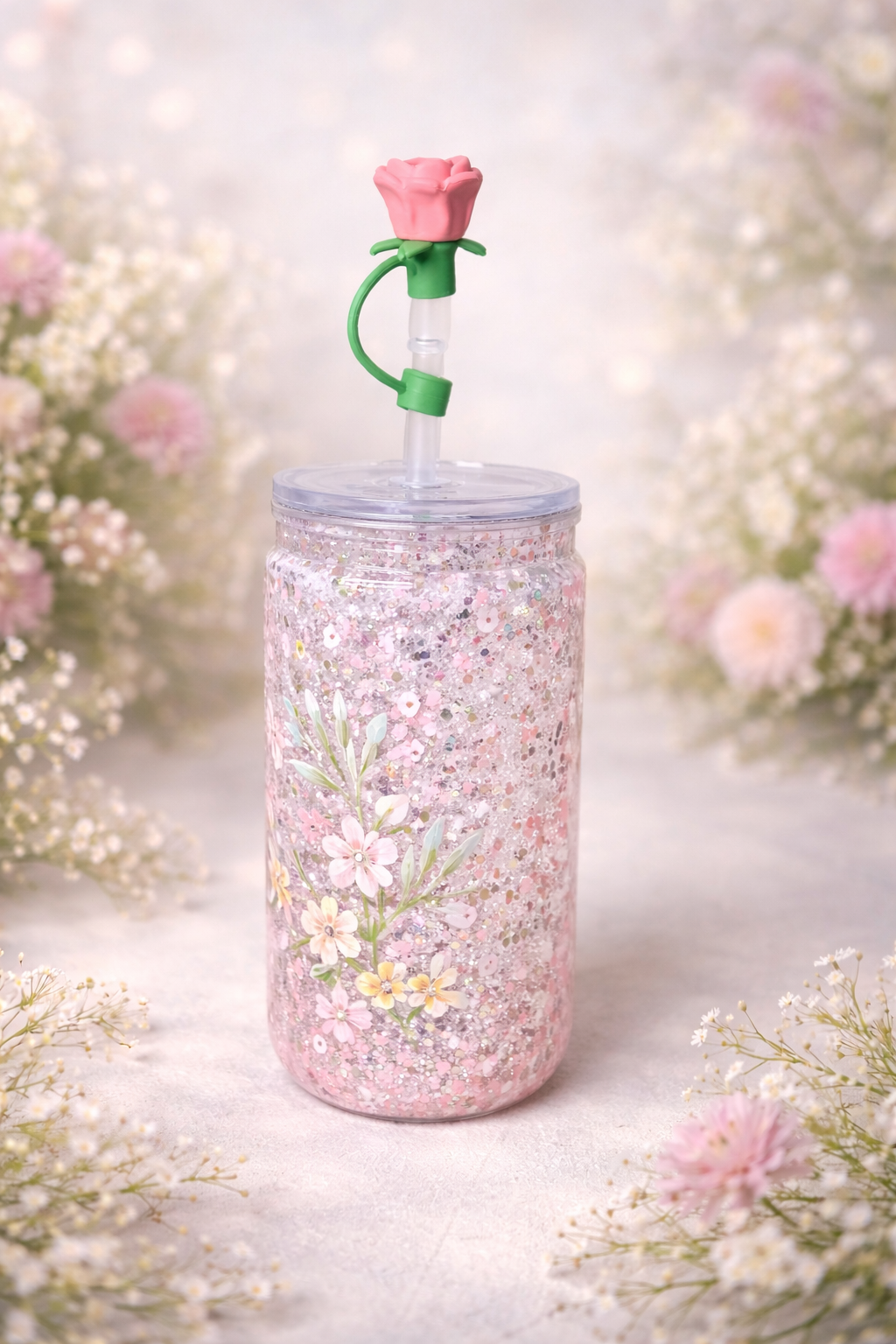 🌸✨ “Shepherd’s Bloom” GlitterSip 20 oz ✨🌸