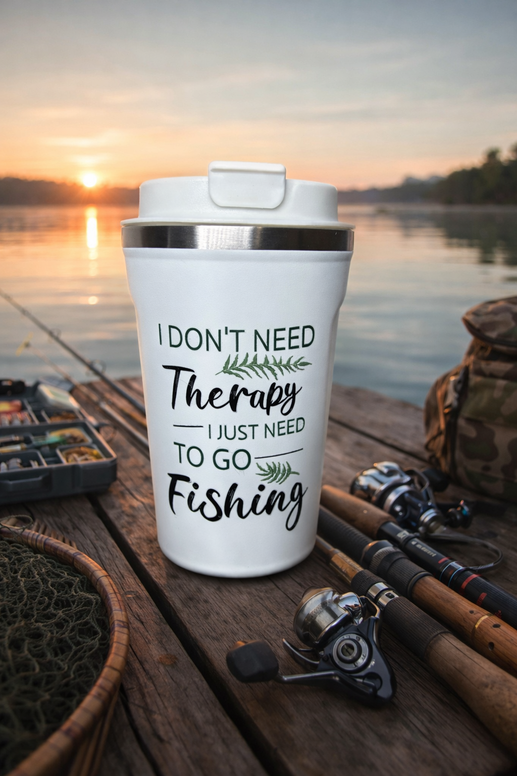 🎣
Hooked on Coffee 12 oz Sip & Go Fishing Travel Mug