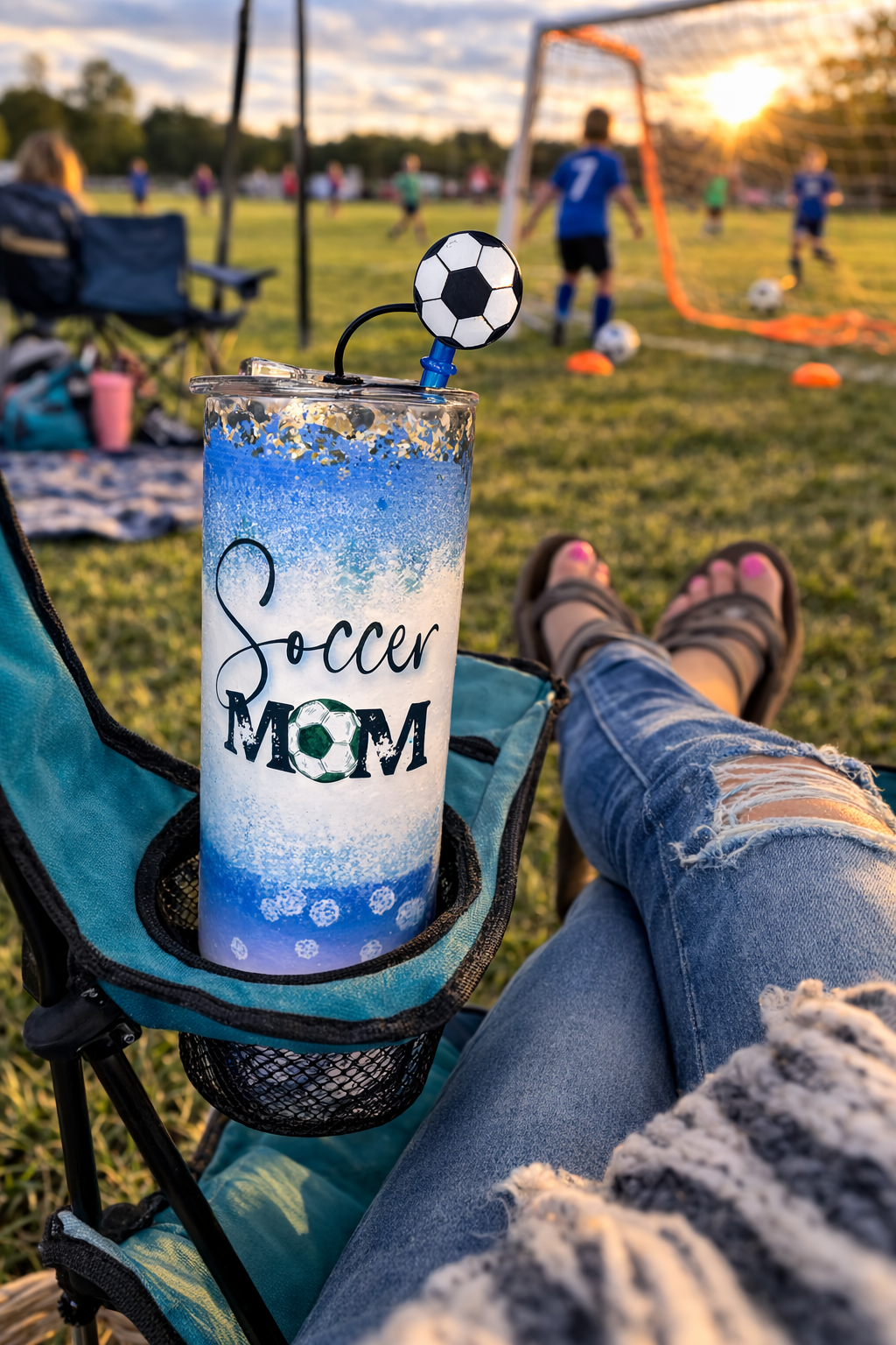 ⚽ Sideline Sparkle – 20 oz Soccer Mom Tumbler