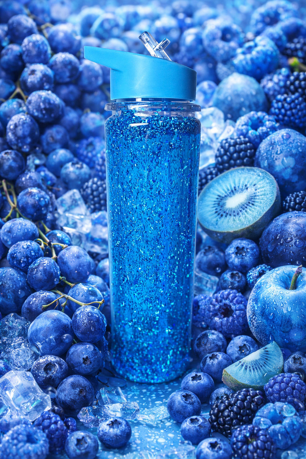 🫐 Blueberry Blizzard GlitterSip Water Bottle