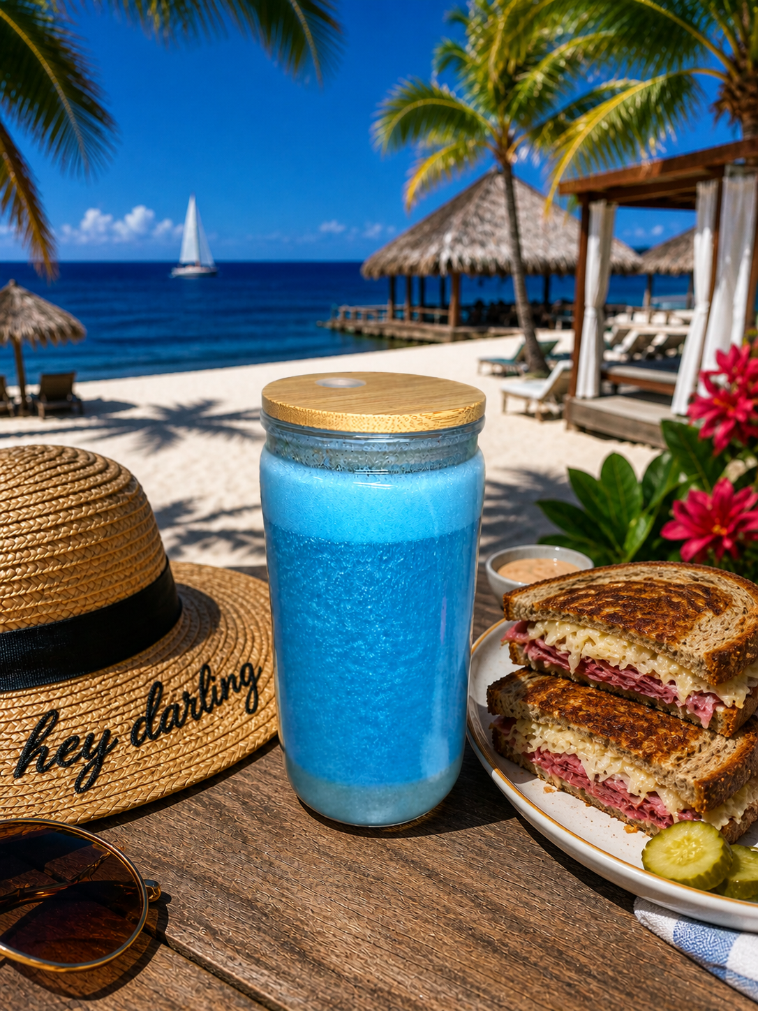 “Deep Blue Escape” GlitterSip Snow Globe Tumbler | Beach Flow Edition