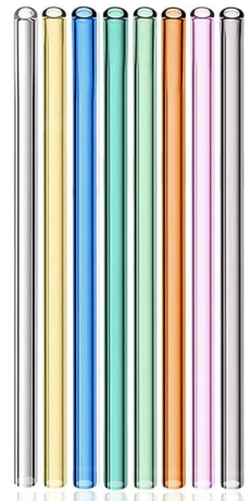 Reusable Glass Straws, 8"x8mm
